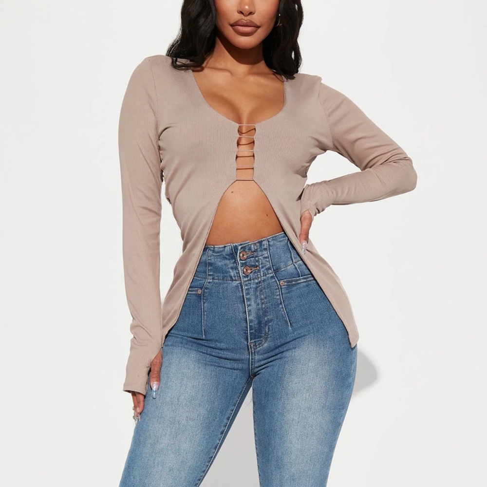 NWT Fashion Nova Milena Lace Up Top